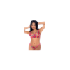 Ensemble 2 pièces résille brodée rose et bleue, soutien gorge et string 